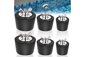 VAILEAL 6 Stück Pool Winterstopfen, 32mm /38mm /51mm Pool Stopfen Winter, Pool Gummistopfen mit Edelstahlbolzen, Winterstopfen Pool für Intex Pool, Winter Pool Zubehör für Schwimmbecken Abflussrohrleitungen