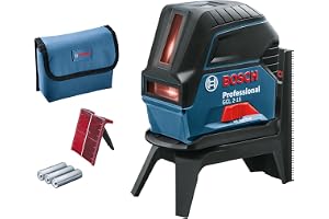Professional korslinjelaser GCL 2-15 (röd laser, med lodpunkter, arbetsområde: 15 m, 3 x AA-batterier, roterande fäste