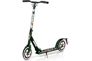 Hurtle Trottinette 2 Roues Réglable – Scooter Pliable Portable avec Guidon T-Bar, Plateau Antidérapant, pour Enfants Adolescents Adultes, Sangle de Transport Incluse