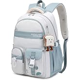 Amythe Girls School Backpacks with Stroller Strap, Blue | School Backpack for Teenagers 10-18 Years School Bag Secondary Inst