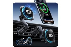 ESR OmniLock Qi2.2 Zertifiziert 25W MagSafe Autohalterung Ladegerät mit CryoBoost, Handykühlung, Magnetische Handyhalterung für Lüftungsschlitz, 360° drehbar, Kompatibel mit iPhone 17/16 mit iOS 26