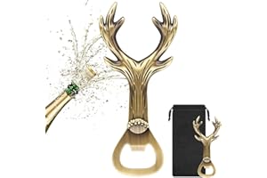 LKKCHER Ouvre-Bouteille de Bière en Bois de Cerf, Cadeaux de Chasseur pour Femmes et Hommes, Accessoires de Chasse Personnalisés