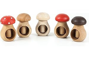 ‎HOLZFEE Holzfee 5 Stück Nussknacker Pilz Öko Design Nussschraube Set 5-teilig
