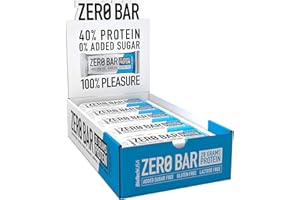 BioTechUSA Zero Bar Protein Snack - Bajo en Azúcar y Sin Lactosa | Textura Crujiente | Deliciosos Sabores | Ideal para Dietas y Entrenamientos, 20 * 50 g, Chocolate-Coco