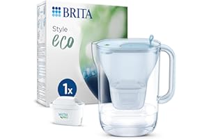 BRITA Carafe filtrante Style eco bleu glacier (2,4 l) avec 1 cartouche MAXTRA PRO All-in-1 durable/réduit le calcaire, le chlore et les impuretés