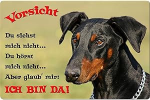 NANYUK +++ DOBERMANN - METALL WARNSCHILD SCHILD HUNDESCHILD SIGN - DBM 26