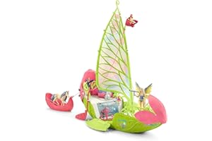 Schleich 42444 BAYALA – Bateau Fleuri Magique de Sera, Coffret de Jeu de 40 pièces avec Figurine de Licorne, Elfe et Coffre au trésor, Jouet pour Enfants dès 5 Ans