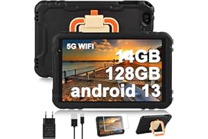 AOCWEI tablet bambini 10 pollici Tablet Android 13 14GB RAM+128GB ROM(512 GB Espandibile) |Octa-Core |FHD IPS | 8000mAh |5MP + 8MP | Tablets con Guscio in EVA a copertura totale, Nero