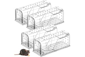 PYRRHONIAN Trampas para Ratones, 4 Piezas Trampa Ratas, Ratoneras para Atrapar Ratones Reutilizables, Ratonera Efectiva y Altamente Sensible, Mouse Trap para Cocina, JardíN, Ático Hogar, Las