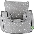 Bean Lazy ® 100% Cotton Small Grey Stars Bean Bag Chair with Filling