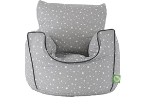 BEANLAZY Bean Lazy ® 100% Cotton Small Grey Stars Bean Bag Chair with Filling