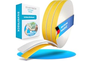 SilverRack Samoprzylepna uszczelka do drzwi, 15 m, biała, 6 mm x 1,5 mm, 3 rolki po 5 m, ochrona przed przeciągami, oszczędność kosztów ogrzewania