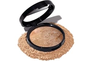 LAURA GELLER BEAUTY LAURA GELLER Baked Balance-n-Brighten Colour Correcting Powder Foundation (Medium) Buildable Light to Medium Coverage Baked Foundation, Demi-Matte Finish