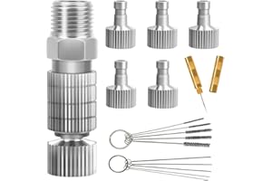 Boisbresil 17 Stück Airbrush Schnell Kupplung Trenn Adapter Anschluss Kit 1/8-Zoll Airbrush Schnellspanner Verbindung mit Steckern Adapter Anschlüsse mit Reinigungsset Bürsten NadelnLuftkompressor