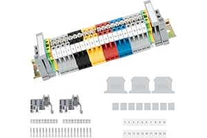 QINGLEE UK-2.5B Zestaw bloków zacisków szynowych, uniwersalna szyna w kształcie litery U, zaciski przyłączeniowe elektryczne, do projektów automatyki transformacji (1)