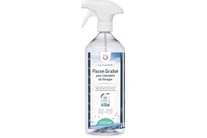 Gerlon Les Essentiels - Spray graduato vuoto per concentrato di aceto – Flacone da 1 l per un dosaggio semplice e preciso