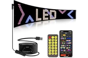 ‎YAYZA! YAYZA! Mehrzweck LED Laufschrift, RGB Programmierbares Flexible LED Matrix Display Panel, 595x120MM LED-Panel Unterstützung Text für Party, Shop Werbetafel, Auto, LKW