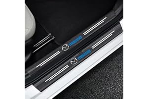 RIDGOEL 4 Pezzi Adesivi per Battitacco per Auto per Mazda 2 3 5 6 CX-3 CX-30 CX-5 CX-50 CX-60 CX-7 CX-8 CX-9 Adesivo per Battitacco in Fibra di Carbonio Protezioni per Davanzali per Porte Auto B