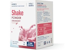 AYMES - High Protein Nutritional Powder Shakes - Strawberry - 7 Servings - Milkshake-Style Drink Mix - Gluten Free, Vegetarian, Halal & Kosher Suitable - For Ages 3+ and Adults