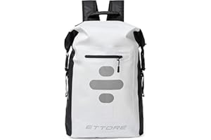 Ettore Sac A Dos De Cyclisme 100% Etanche 25L & 30L - Blanc/Noir - Sonar