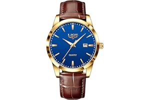 LIGE Orologio Vintage Uomo Elegante Analogico Quarzo Classico Wrist Watches For Men Impermeabile In Vera Pelle Pointer Luminoso Business Orologio Da Polso Uomo Con Data