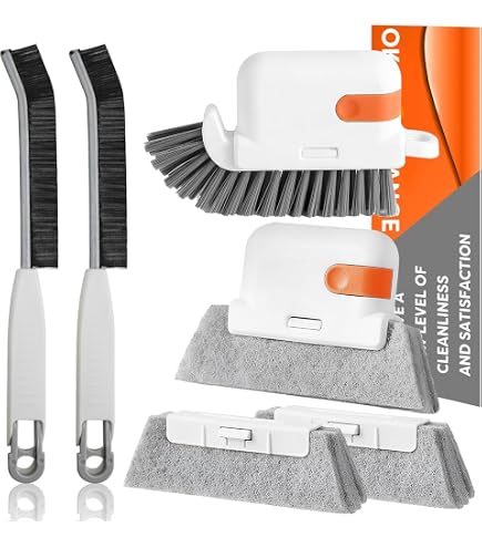 Set 3 Spazzole Per Pulizia Fessure - Per Fughe, Finestre, Bagno E Cucina, Impugnatura Ergonomica