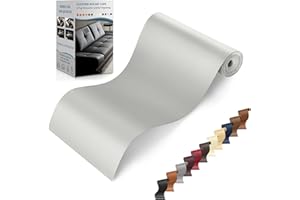 YAFLC Patch de Réparation en Cuir Gris Clair, 10x160cm, Kit de Patch en Cuir, Réparation pour Sièges de Voiture, Canapés, Sacs à Main, Vestes, Meubles
