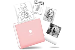 Phomemo M02 Mini Thermal Printer,Wireless Bluetooth Inkless Pocket Printer,Sticker Printer for iphone and Android,Portable Sticker Maker for Decorating,Journalling,Crafts,With 1 Roll Sample Refill