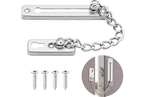 XINGRUN Türkette aus Edelstahl Tür Sicherheitskette Edelstahl Türsicherheitskette,Edelstahl Türkettenschloss Türsicherung Kettenschloss,mit Schrauben,für Hotel Familie Innentüren Türen Fenster（Silbrig）