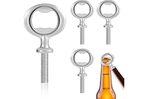 YILIYA 4 Stück Flaschenöffner Rohlinge Metall Gewinde Bieröffner, Edelstahl Einsätze Kits Bierflaschenöffner,Flaschenöffner Rohling Holz Kronkorkenöffner Bierkorkenzieher für Startseite Kneipe Outdoor