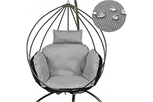 GARDEN KING ROYAL REST Hängesessel-Kissen Sitzkissen mit Rücken Kopfstütze Ei-Schaukelkissen Auflage für Polyrattan Rattan Hängeschaukel Polsterauflage Pflegeleicht Wasserfest