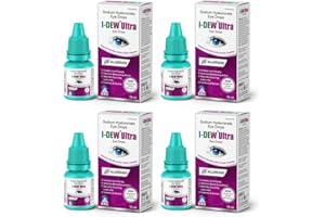 I-DEW Ultra Eye Drops for Hayfever – Eye Drop for Eye Allergies & Severe Dryness | Intensive Double-Action Ocular Lubricate | Sodium Hyaluronate 0.18% | Preservative-Free | 10ml (Pack of 4)
