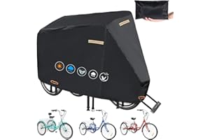 GRABADO Housse de protection pour tricycle adulte 420D durable pour adultes, bâche universelle pour tricycle adulte imperméable avec bandes imperméables, 3 trous de serrure en nylon, 4 bandes réfléchissantes