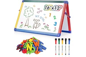 ‎S SWANCROWN Swansea Magnettafel Kinder, Klappbar Whiteboard, A3, Doppelseitig mit Buchstaben- und Zahlenmagneten, 42 x 30 cm