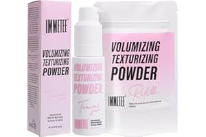 immetee Poudre Texturisante, Texture & Volume pour Hommes et Femmes, Soin Volumateur Racines et Coiffage pour Tous Types de Cheveux, Avec Recharge Écologique (Poudre Texturisante 13g, Agrumes)