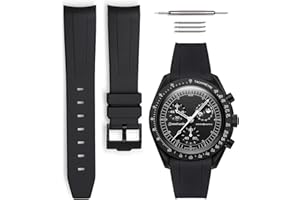 HORACE Cinturino per orologio in gomma compatibile con Omega x Swatch MoonSwatch 20mm