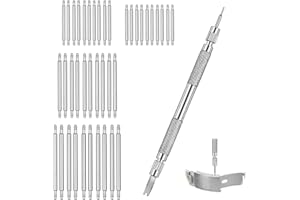 Ormromra Watch Strap Spring Pins, 40Pcs Double Flanged Replacemant Bar, Incl Watch Link Remover Tool for Watch Bracelet Pins,4 Different Sizes Watch Band Pins -(18mm 20mm 22mm 24mm)