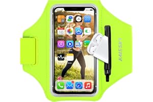 HAISSKY Sportarmband Handy Mit KopfhörerTasche,Schweißfest Handytasche Joggen Armtasche Kompatibel mit iPhone 15/14/13/12/11/11 Pro Max Huawei P40 Pro/Samsung Galaxy S20/S10 für Laufen,Joggen Bis Zu 6.9"