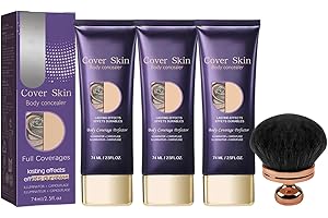 YESTREE Body Coverage Perfector, All Over Complexion Perfector mit Bürste, Abdeckung Wasserfest, Bein Make Up Wasserfest, Flawless Bein Körper Narbe Make Up, Leg Makeup 74ml (3 Stück)