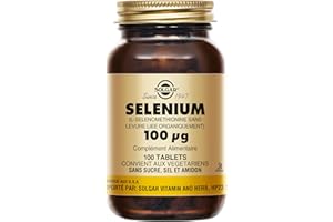 Solgar Sélénium 100 µg - Antioxydant - Contre le stress oxydatif - Beauté des ongles et des cheveux - Complément alimentaire - Flacon de 100 comprimés