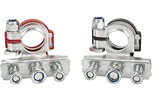 Guteauto Connecteurs de borne de batterie Extrémités de borne de batterie, plaque de cuivre, positive et négative, appliquées dans les voitures, les bateaux, les fourgonnettes, etc.