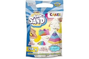 CRAZE MAGIC SAND Turquoise - Sable Magique Coloré 750g pour Enfants - Sable à Modeler Sans Gluten - Activités Manuelles Cinétiques