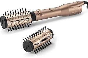 BaByliss Big Hair Dual Rotierende Warmluftbürste, Föhnbürste mit Ionen-Technologie, 2 Aufsätze für mittellanges bis langes Ha