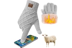 FORVEVO Damskie rękawiczki zimowe, wełniane rękawiczki termiczne damskie z podszewką polarową, ciepłe rękawiczki zimowe do obsługi ekranów dotykowych, na zimną pogodę