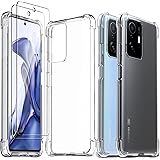 Ferilinso Cover per Xiaomi Mi 11T/ Mi 11T Pro Silicone, Con 2 Pezzi 9H Durezza Vetro Temperato Pellicola Protettiva, TPU Tras
