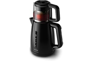 Philips Daily Collection Çay Makinesi - Otomatik Sıcak Tutma, 1.9L Su Isıtıcısı, 0.9L Cam Demlik, Hızlı Kaynatma 1700W, Kireç Filtresi, Kolay Dökme İçin Kablosuz Taban (HD7301/00)