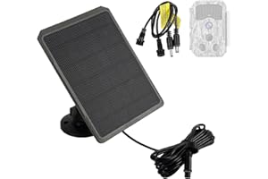 Acuxiaza Portable Solar Panel for Trail Camera 6V 9V 12V with Built-in 5200mAH Rechargeable Lithium Battery, IP65 Waterproof Solar Panel for Wildlife Camera, Security Cameras, Outdoor Camping