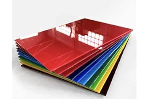 ROTULA TU MISMO Plancha Metacrilato 3mm, Pack 10 Unidades de Colores sin Rotular, Placas de Acrílico A4 para Manualidades