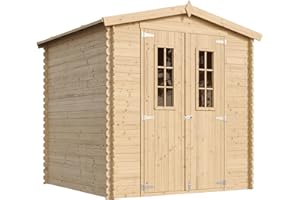 Gartenhaus Holz - Geräteschuppen Holz - Gerätehaus mit Boden Imprägnierte B216xL206xH216 cm/ 3.53 m2 - Fahrrad Schuppen - Gartenhäuser & aufbewahrung Wasserfestes Dach TIMBELA M343C+M343G