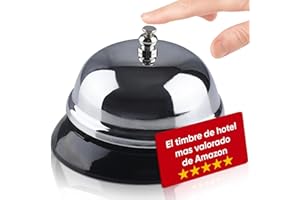RAXINT Timbre Hotel para Recepcion o Tienda, Timbre Cocina con Sonido de Campana, Pulsador Timbre sin Enchufe de Acero Inoxidable Cromado en Plata